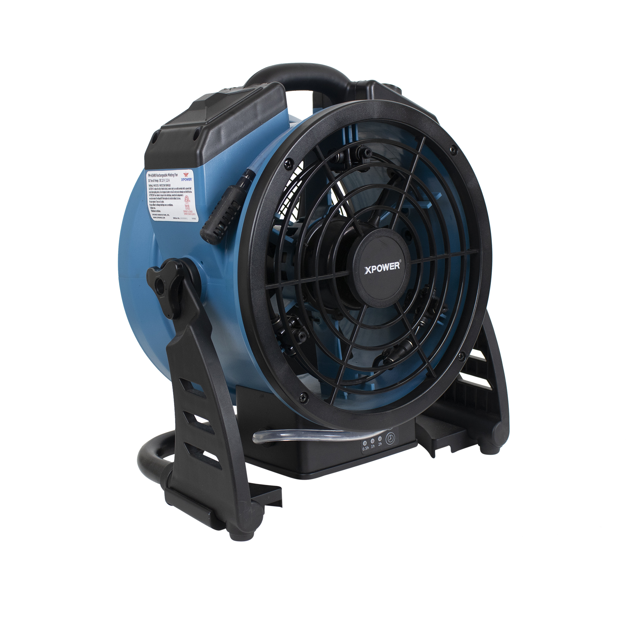 XPower Rechargeable Battery Misting Fan with Pump - 11in. dia., 900 CFM, 3 Speeds, Model# FM-65WB